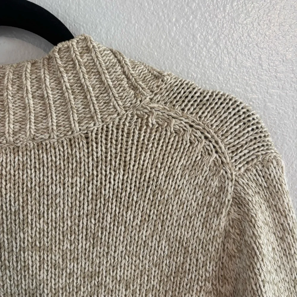 J.Jill Marled Knit Beige Tan Cardigan Sweater Size S  Artsy Mixed Size Buttons